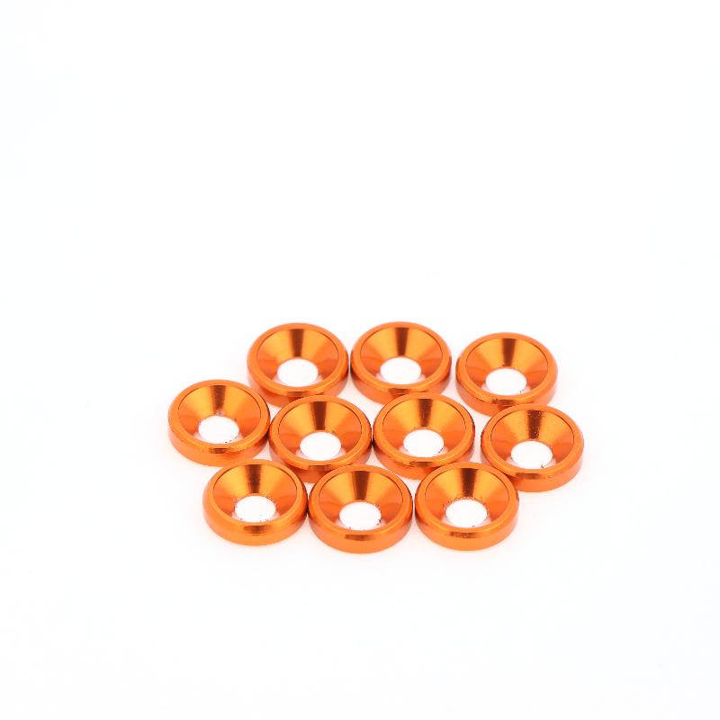 10Pcs M3 Colourful Aluminum Alloy Anodized Countersunk Head Bolt Washers Gasket For 1/10 Rc Car