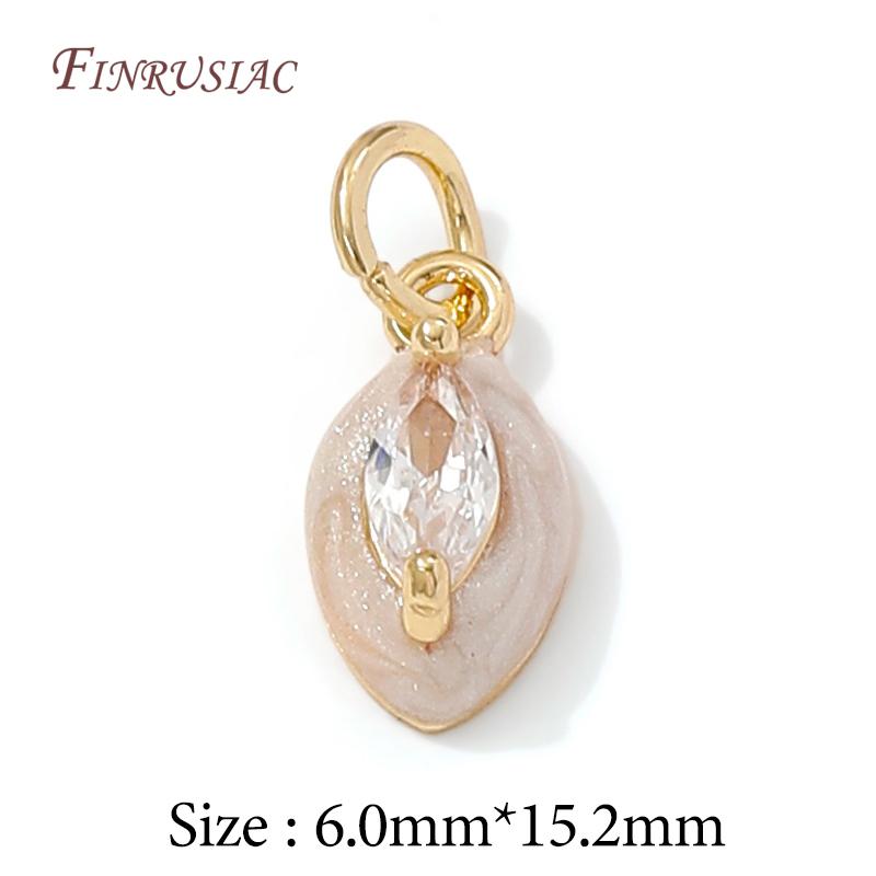 14K Gold Plated Enamel Charms with CZ Crystal,Heart Moon Pendant For DIY Jewelry Making,DIY Bracelet Necklace Earring Supplies