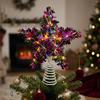 Metal Christmas Tree Topper Star LED Light Christmas Tree Top Decoration  Christmas Tree Decoration