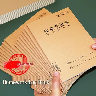 Kraft Paper A5 Homework Register for First, Third, Fourth Grade & Middle School Students