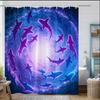 Shark Shower Curtain Oceanic Underwater Scene Print Polyester Bath Curtain With Hooks For Marine Decor