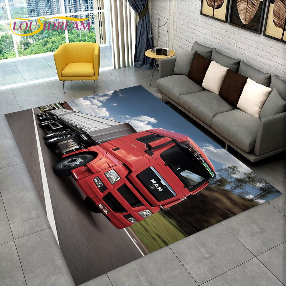 Latest MAN Truck Lorry 3D Printing Rug Carpet for Living Room Bedroom Home Decor,Floor Mat Non-slip Decoration for Sofa Doormat
