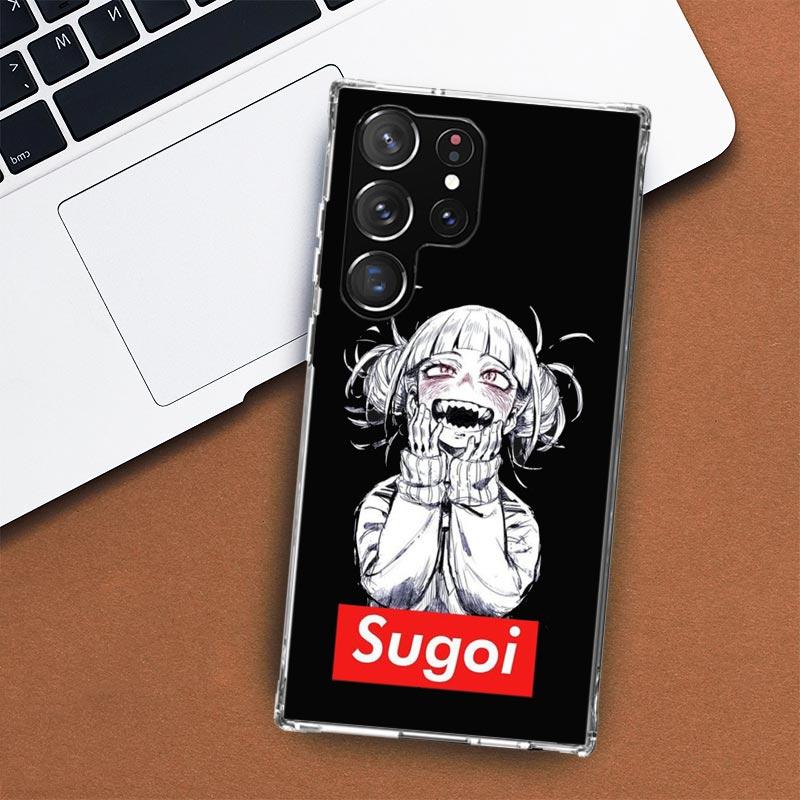Sugoi Senpai japonské pouzdro na telefon Anime Waifu pro Samsung Galaxy S24 S23 S22 Ultra S21 S20 Fe S10 Plus S10E S9 S8 + Shell Coque