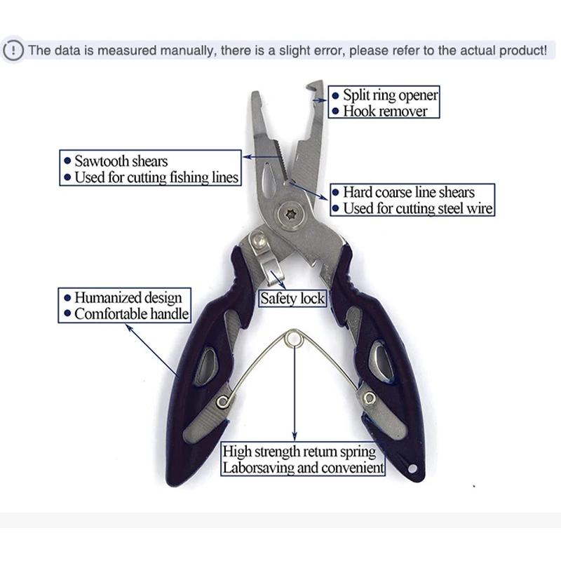 1Pcs Fishing Lure Plier Scissors Multifunctional Cutting Lines Uncoupling Fish Hooks Opening Coils Outdoor Fishing Tools Plier