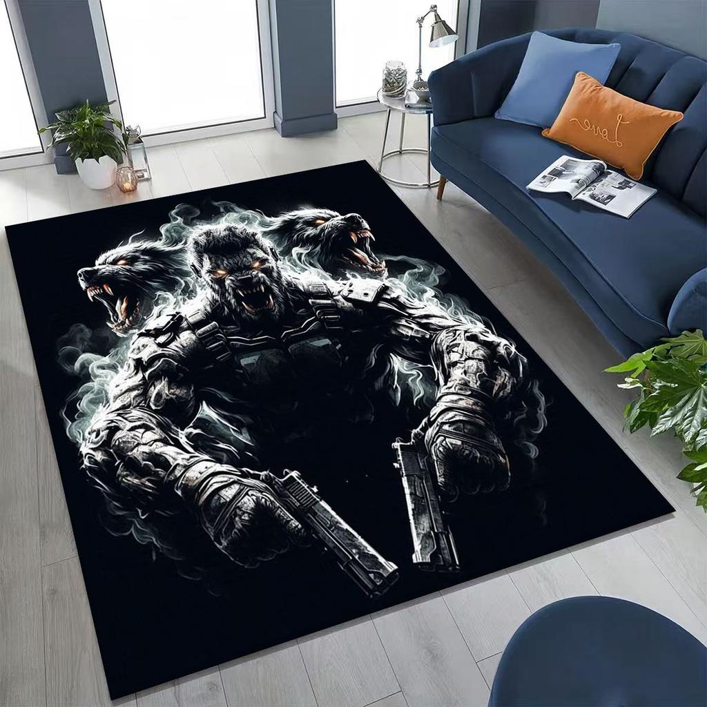Classic Game Call of Duty Ghost Simon Cartoon Art  Rug for Bedroom Living Room Sofa Home Doormat Decor,Kids Non-slip Floor Mat