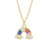 Rainbow Cloud Crystal Pendant Necklace - Light Luxury Titanium Clavicle Chain for Girlfriend