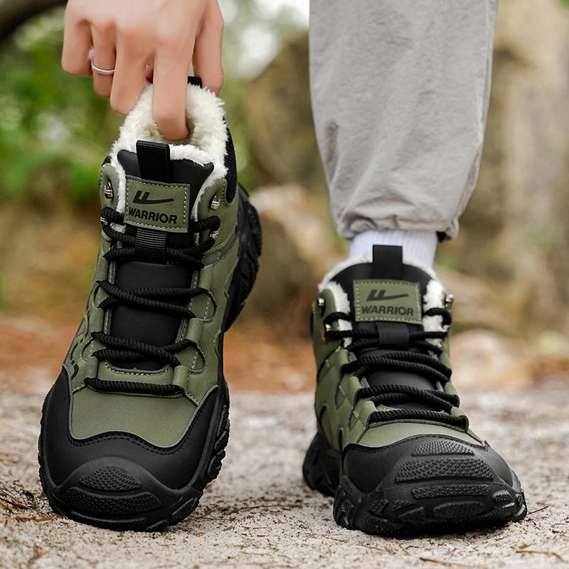 Warrior Fleece Large Cotton Casual Trend Daily Commuting Simple Versatile Martin Boots Men boots Green Black WXP(WZ)-265302M
