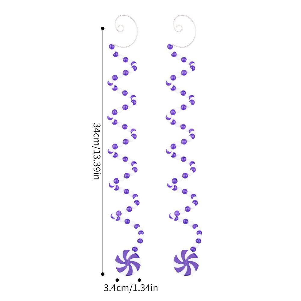 PVC Lollipop Christmas Decoration Twisted Cane DIY Candy Cane Ornament Lollipop Design Festive Tree Decor for 2PCS