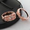 2 Stück Verlobungsring Schöner Exquisiter Eleganter Strassstein Partnerring für Jahrestag