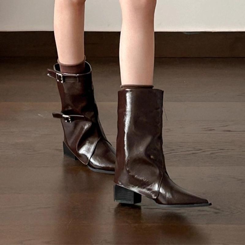 Fashion Designer New 2025 Women Ankle Boots Pointed Toe Heeled Shoes 2025 Elegant Winter Fashion Boots Chelsea Sexy Brand Woman Pumps