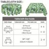Round Polyester Tablecloth, printed with bright green pineapple & tropical leaves. Durable, reusable and easy to clean. Great decor for kitchen, dinin