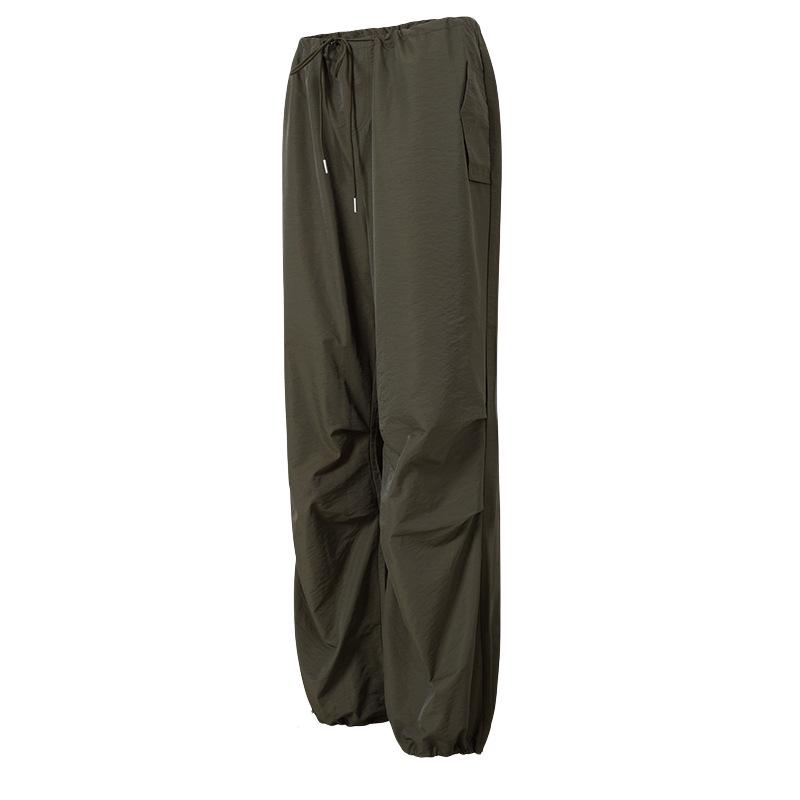 Women's Retro Cargo Slimming Windbreaker Pants for Autumn/Winter Running