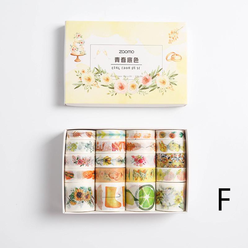 20 Rolls/ Set Washi Tape  DIY Flower Paper Tape Set Retro Masking Tape Cute Paper Tape Diary Account Special Ink Washi Tape