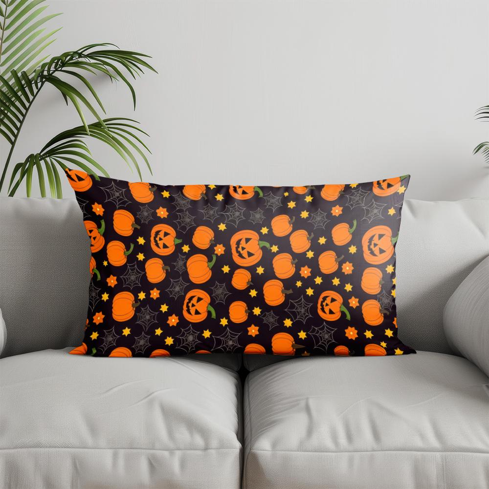 Home Decor Halloween Pumpkins Pattern Pillowcase Suitable For Sofa Bedroom Car Pillow Cover Cushion Rectangular Back Cushion