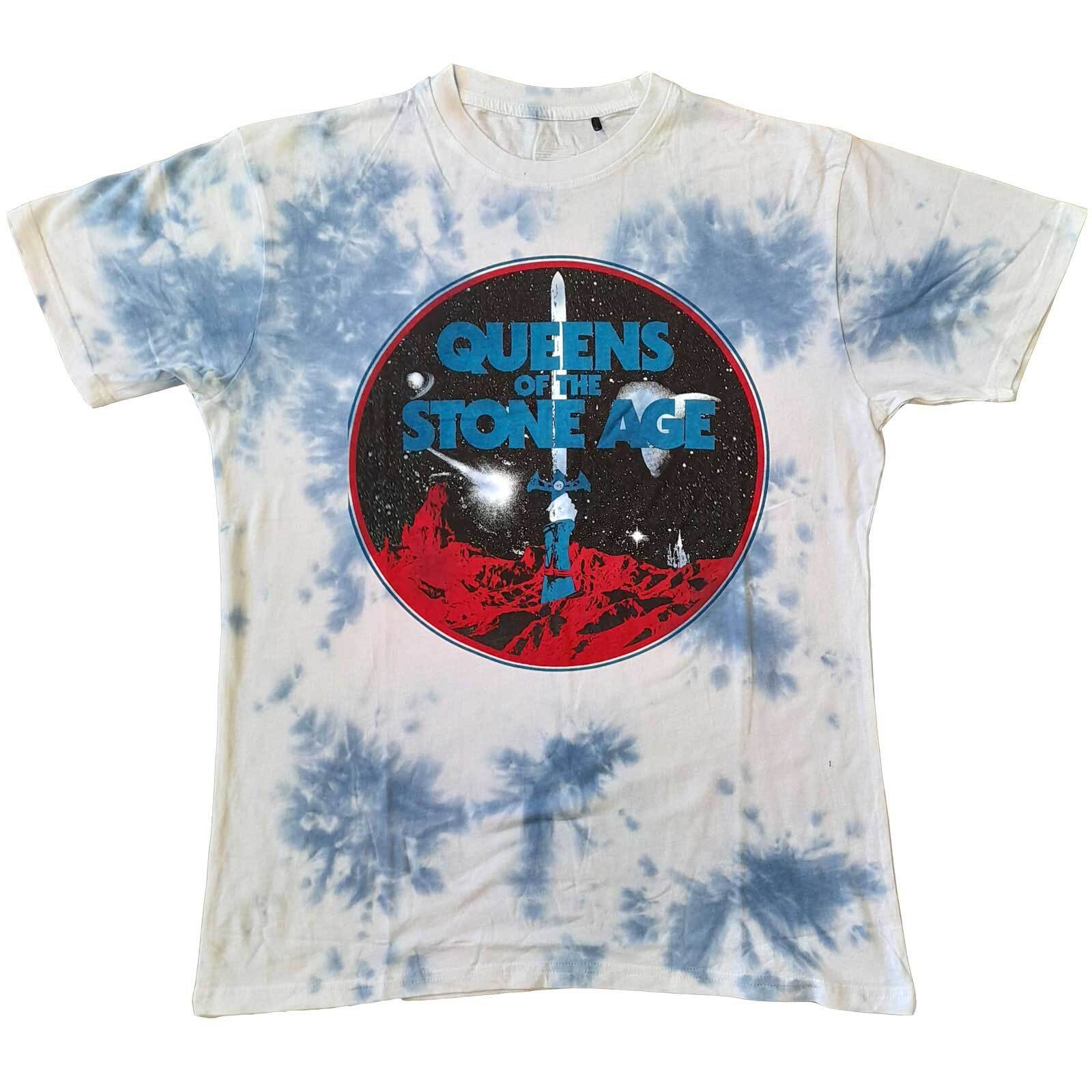 Queens Of The Stone Age Unisex T-Shirt Branca Sword Wash Collection S