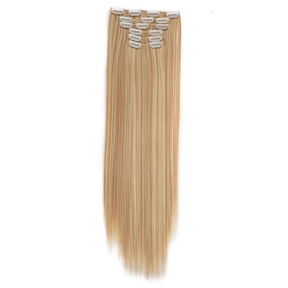 6Pcs/Set Clip-in Hair Extensions Long Straight Hair for Full Head Synthetic Hairpiec for Women Ladies