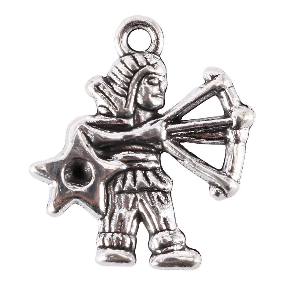 Zinc Zinc Alloy Mixed Zodiac Tibetan Silver Dangle Beads for Jewelry Making Charm Pendant Accessories