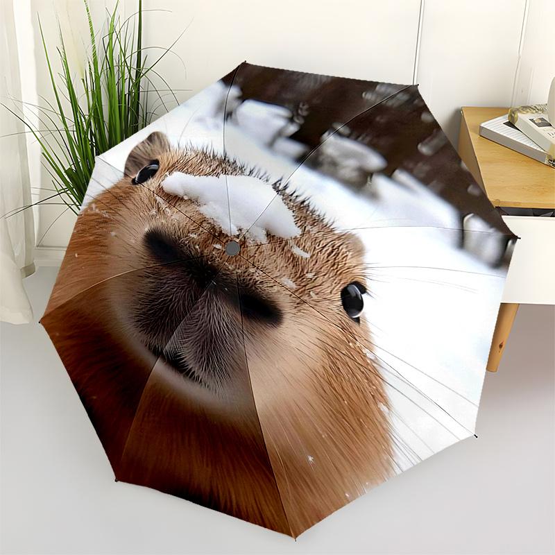 

Capybara Themed Travel Umbrella 8 Ribs Automatic Opening and Closing,Portable Folding Design,Compact and Stylish Umbrella Suitable for Out