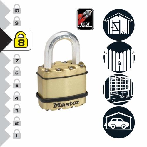Master Lock Magnum M1BEURD Padlock, Keyed, Professional Grade, Rustproof, Outdoor, High Security, 45mm Body Width, 24mm Lifting Height Inner Diameter