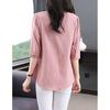 Frühling Sommer Damen Oversized Reine Baumwolle Lockeres Hemd Damen 3/4 Ärmel Lässig Uni Pullover Tops Damen Einfache Bluse