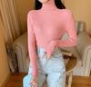 Casual Solid Basic Knitted Blouse Women Elegant Turtleneck Long Sleeve Tunic Auturm Bottoming Pullover Tops  new