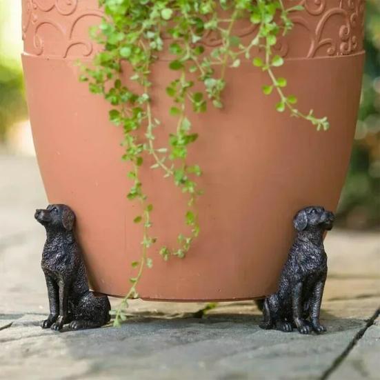 3 Piezas Soportes para Macetas de Animales, Patas para Macetas de Tortuga Rana Perro Gato Conejo Soporte Elevador Base Decoración de Estatua de Figura de Animal de Resina