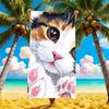 Calico Cat 2D Flat Printed Beach Towel 1Pc Microfiber Sandproof Waterproof Seaside Holiday Sunbathing Mat