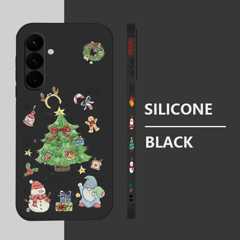 Lanyard Soft TPU Case For Samsung Galaxy A17 A16 A56 A55 A54 A15 A35 A26 A36 5G S25 S24 S23 S22 Ultra S24 FE Christmas Tree Phone Cover