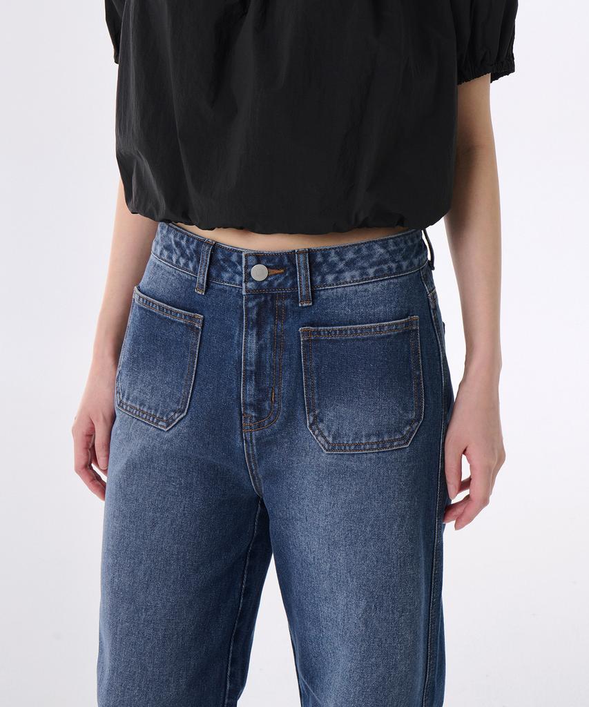 MUSINSA STANDARD WOMAN Women'S Out Pocket Regular Fit Denim Pants [Medium Indigo]