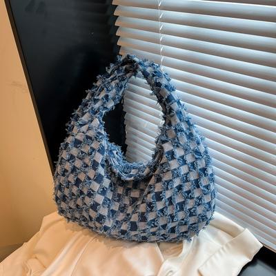 Umhängetasche, Nischen-Schachbrettmuster, modische Knödel-Tasche, lässige Einzelschultertasche
