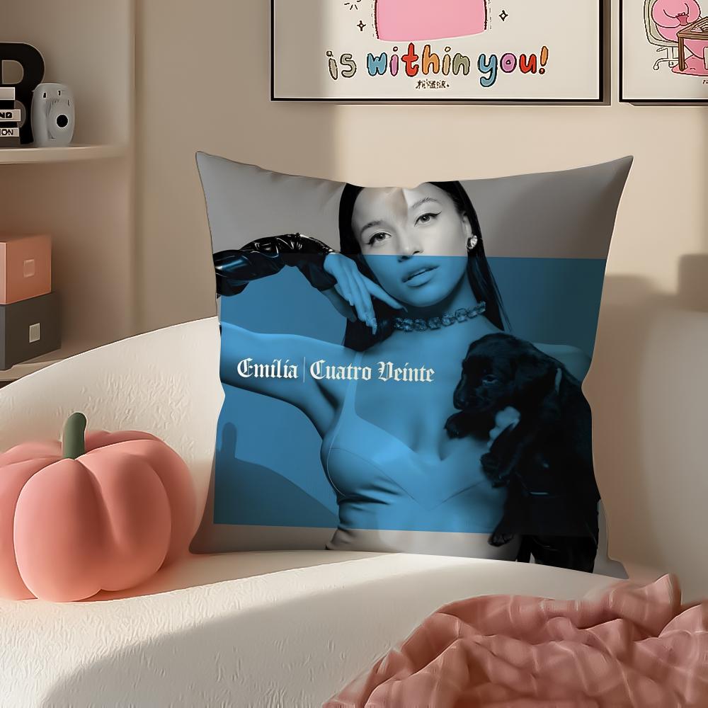 

Vibrant Latin Singer EEmilia MMernes Cushion Cover Pillowcase Short Plush Invisible zipper Room Sofa Cushion Cover 30X30cm