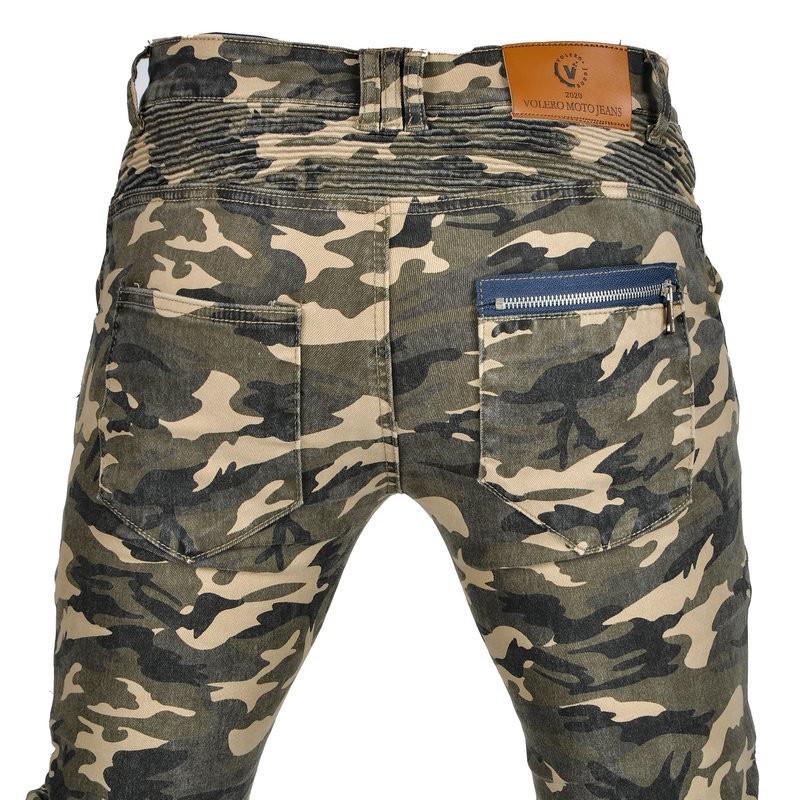 Mens Motorcycle Riding Pants With Silicone Padding Camo Stretch Fit Anti-Fall Protection Use