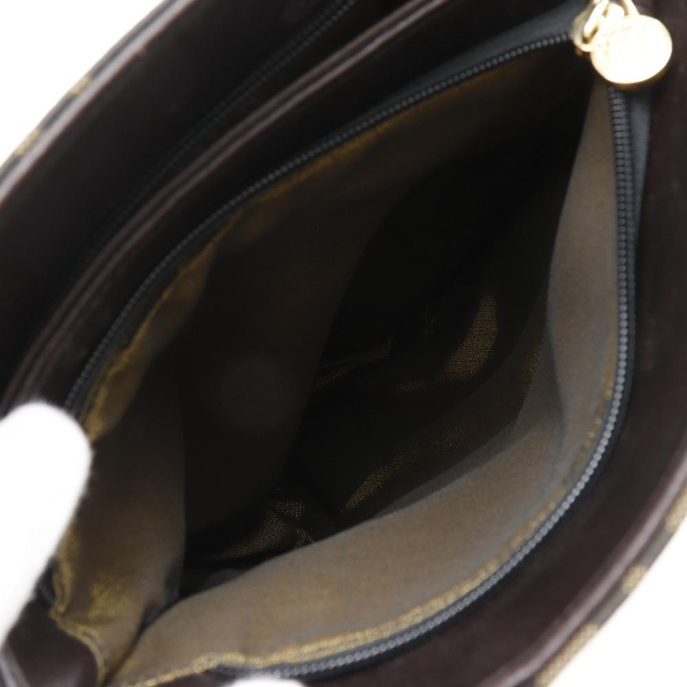 Fendi Mini Tote Handbag Zucca Pattern Brown Nylon Canvas Women Used