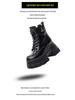 Women's Chunky Heel Martin Boots - 2025 Autumn/Winter British Style Buckle Motorcycle Ankle Boots, Round Toe