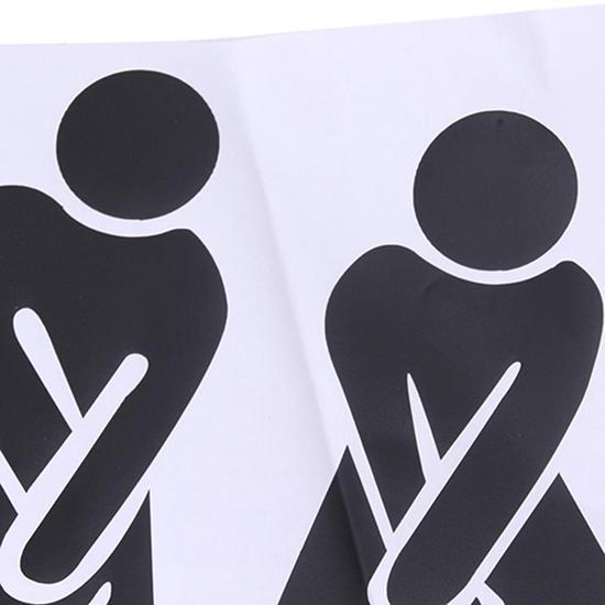 Cute Man Woman Washroom Toilet WC Bathroom Door Sticker
