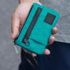 Card Holder Pouch with Carabiner Clip Compact Woven Portable for Commuting,
