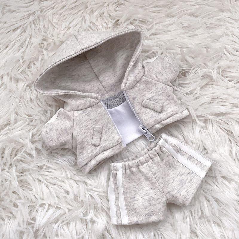 Para Boneca Mini 10cm Boneca de Algodão 20cm Roupa Conjunto 3 Peças Conjunto Esportivo Moletom Camiseta Calça Acessórios para Boneca de Pelúcia Brinquedos