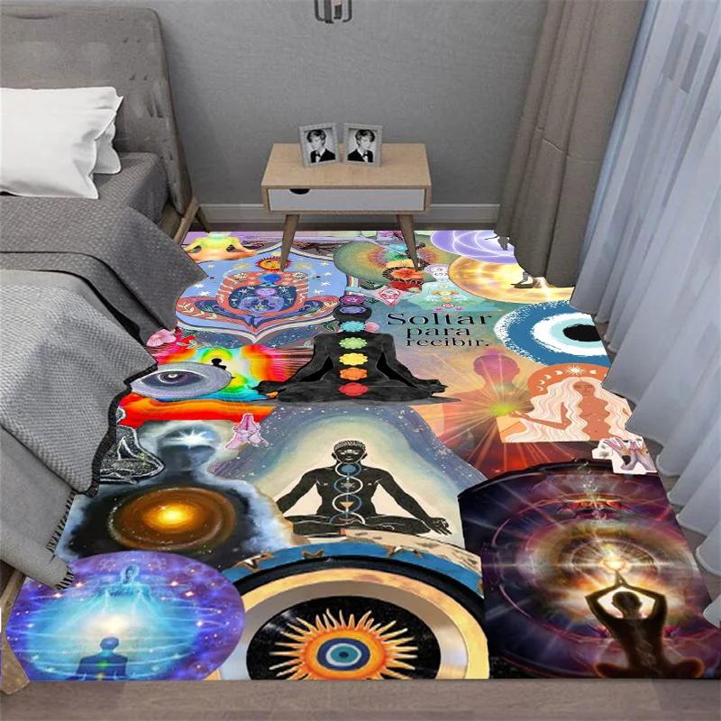 3D Chakra Printed carpet non-slip carpet door mat Yoga mat bedroom decoration area rug bedroom decor birthday gift