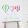 9 Pcs Hot Air Balloon Nursery Wall Decor Boho Wooden Baby Shower Wall Sign Hot Air Balloons Stars Clouds Sculptures for Bedroom Classroom Playroom