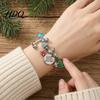 Gift for Lovers Christmas Charm Bracelet Women Santa Claus Snowman Tree Socks Everyday Wear Jewelry Pendant Bracelet Adjustable Drop Xmas