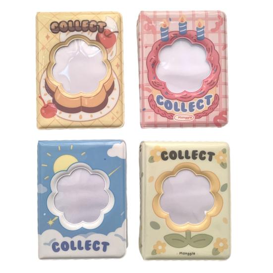 3 Inch Mini Photo Album 40 Pockets Hollow Cloud/Flower/Cake/Pudding Cover Portable PVC Small Idol Photocard Picture Holder Home Supplies
