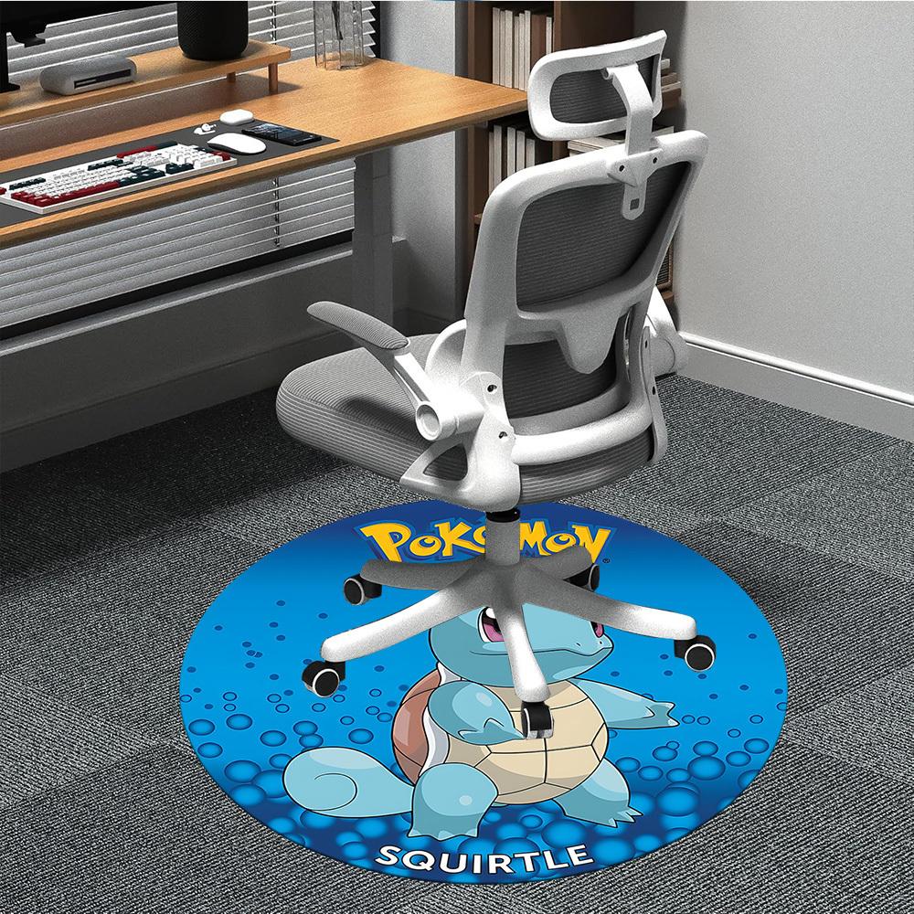 1pc Pokemon Squirtle Office Round Area Rug,  Under Office Chairs Bedroom Living Room Home Decor a0926070