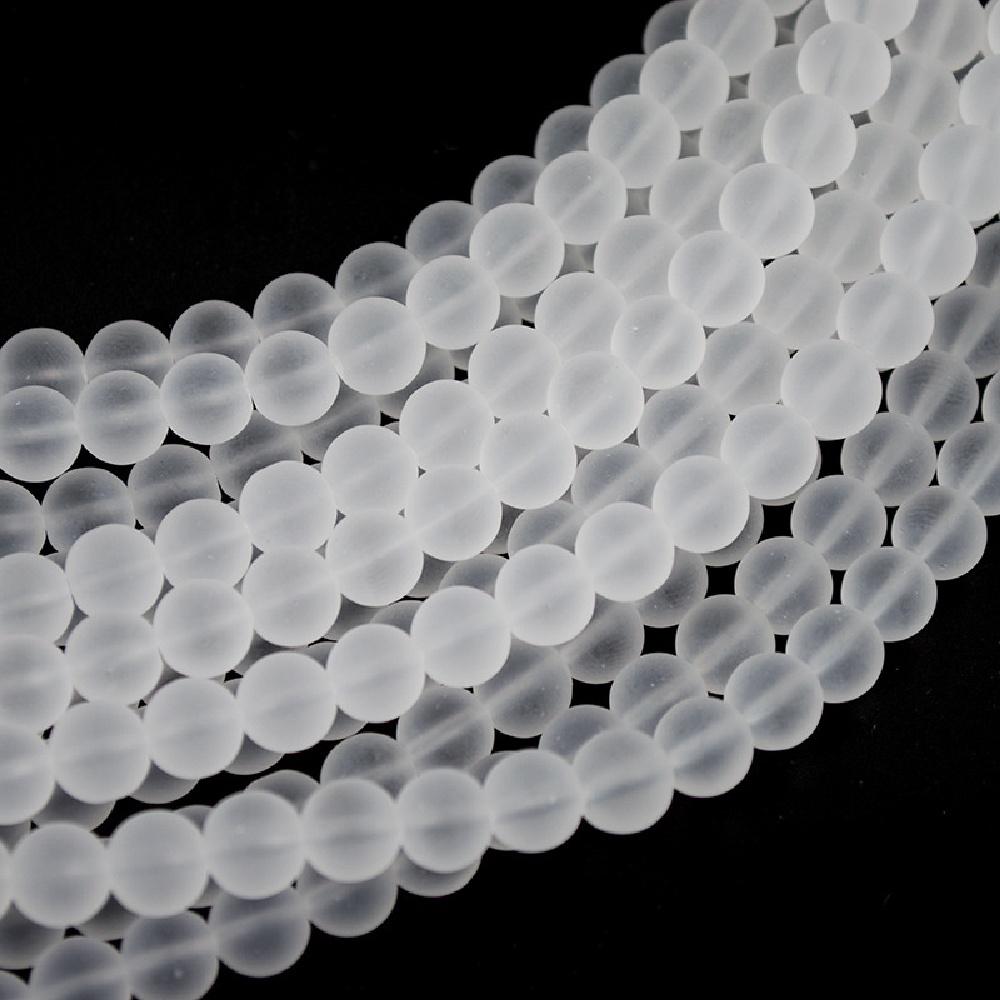 Matte Bergkristall Quarz Onyx Stein Runde Perlen 15" Strang Glatte Lose Zwischenperlen 4/6/8/10/12mm für Schmuckherstellung DIY Armbänder Zubehör