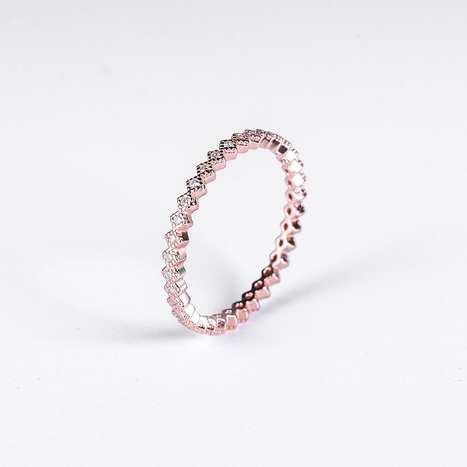 925 Sterling Silver Women 'S Ring Stackable Clear Zircon Gemstone Rings Trend Delicate Wedding Band Korean Jewelry