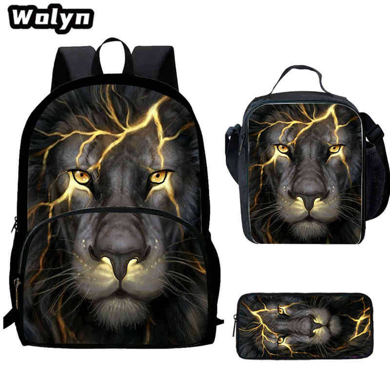 Lion King Schoolbag High Definition Printing Multi-Function Cross-Border Burden Reduction Large Capacity Backpack