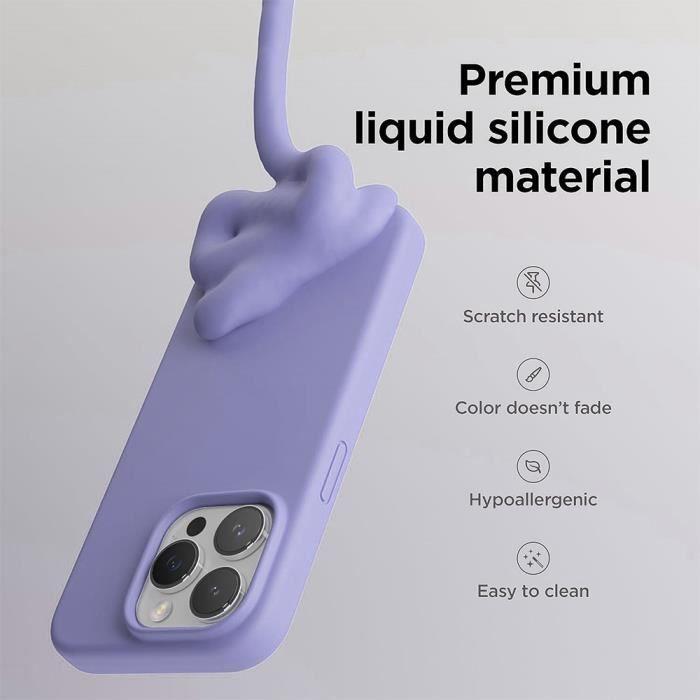 Coque de protection - BOOLING - pour iPhone 16 Pro Max - Silicone Liquide Doux - Ultra Slim - Violet