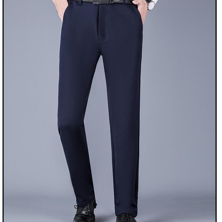 Elastické pánské oblekové kalhoty Tenké rovné nohavice Kalhoty Odolné proti vráskám Nežehlivé Streetwear Pánské kalhoty Business