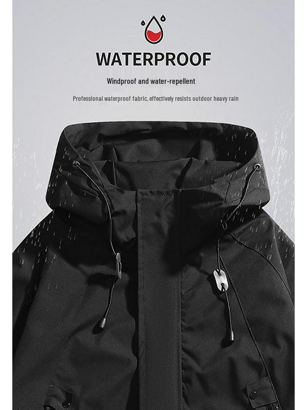 Unisex Windproof & Waterproof Cotton Jacket for Mountain, Autumn/Spring Style, Loose Fit