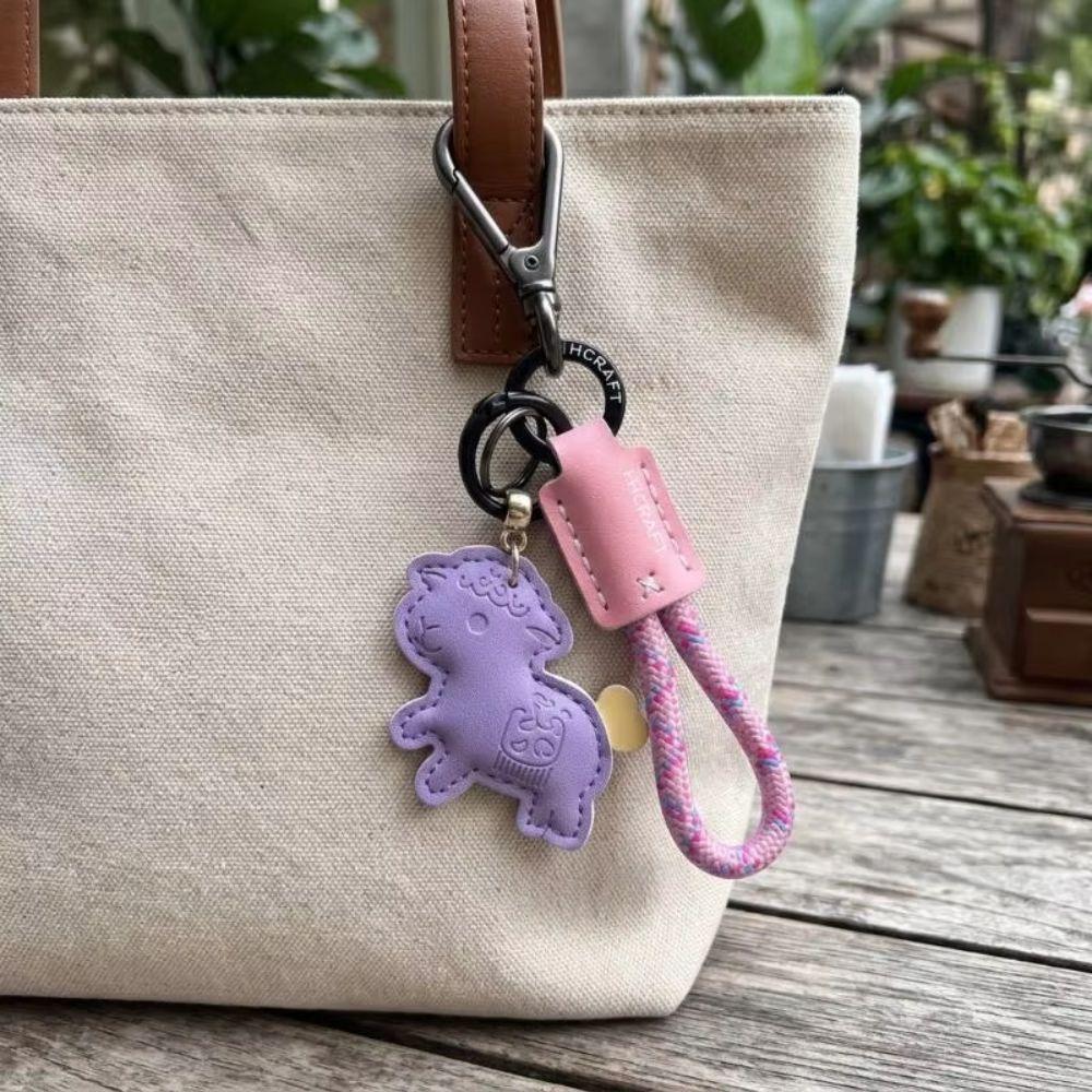 Wrist Strap Goat Pendant Nylon Braided Rope Lamb Bag Charm Goat Car Keychain Backpack Decor