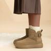 TUINANLE Thick Soled Short Sleeved Snow Boots for Women Versatile with Thick Fleece and Anti Slip Warm Cotton Shoes